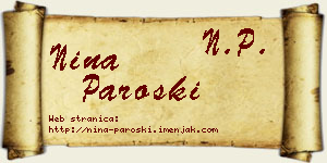 Nina Paroški vizit kartica